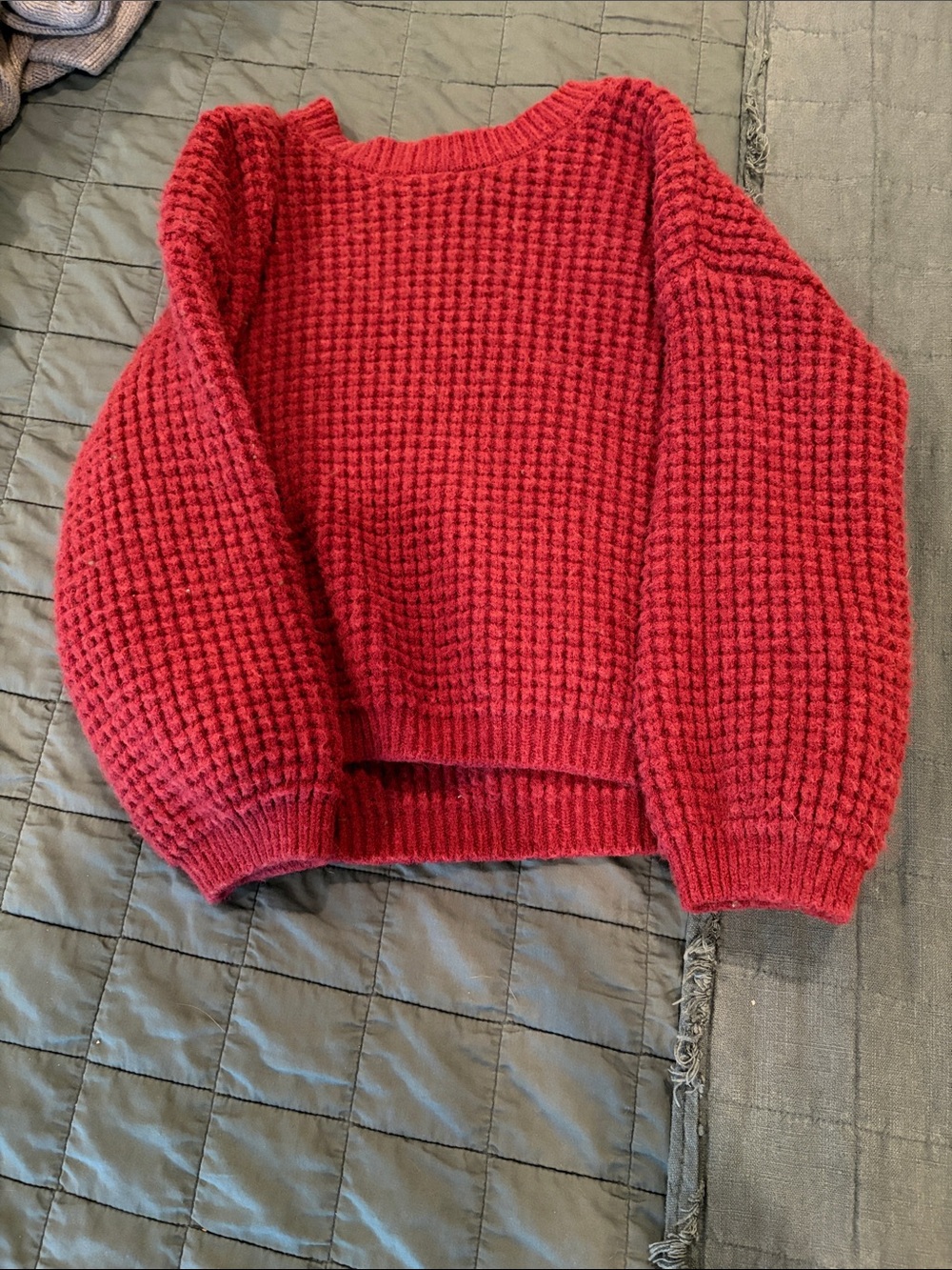 Red cropped sweater